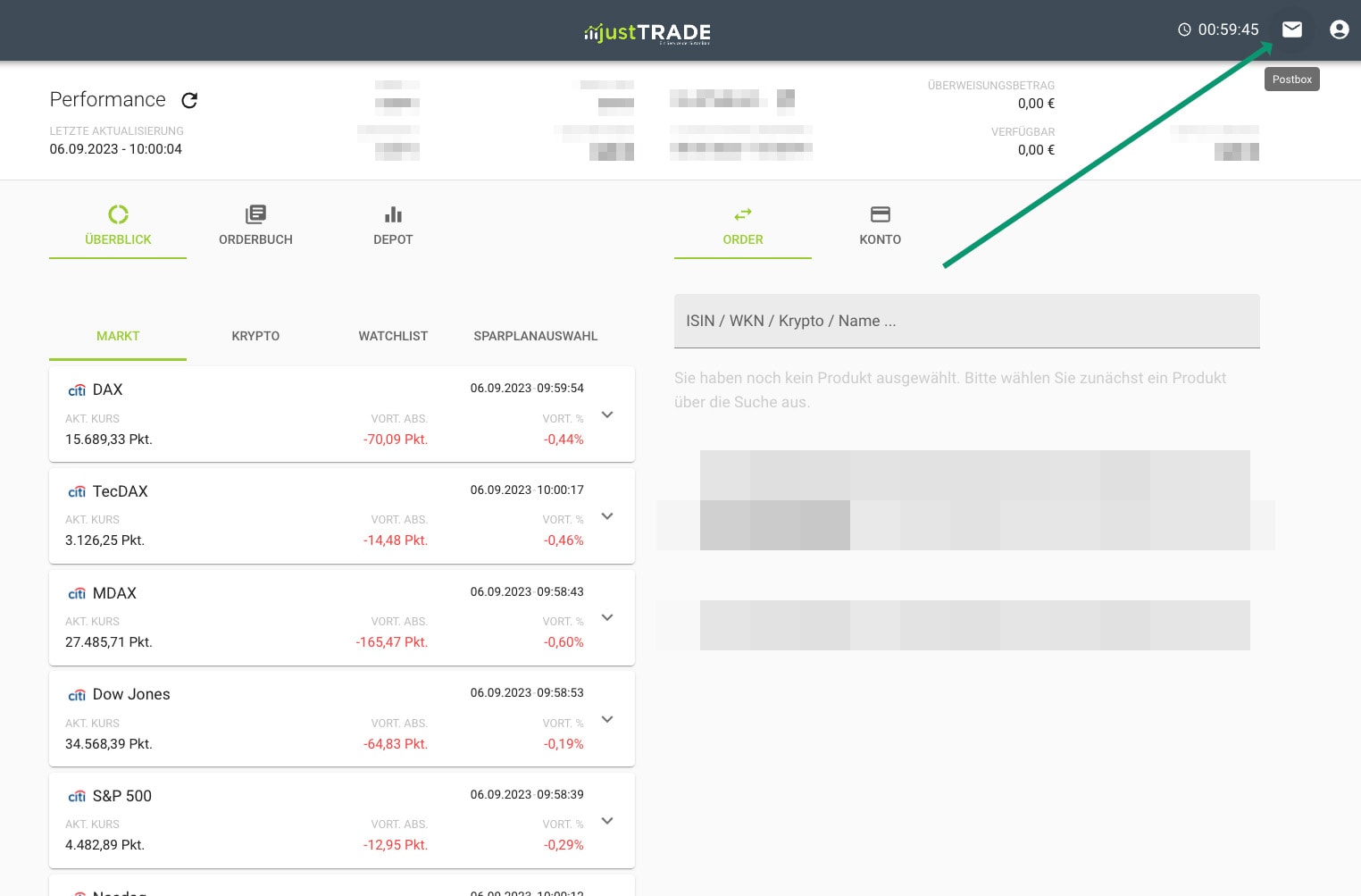 Parqet Null-Klick Import für justTRADE